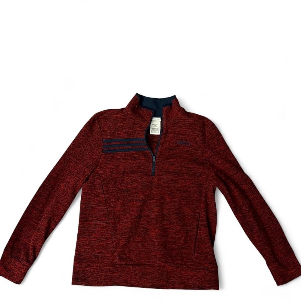 Adidas red heather quarter zip sweatshirt